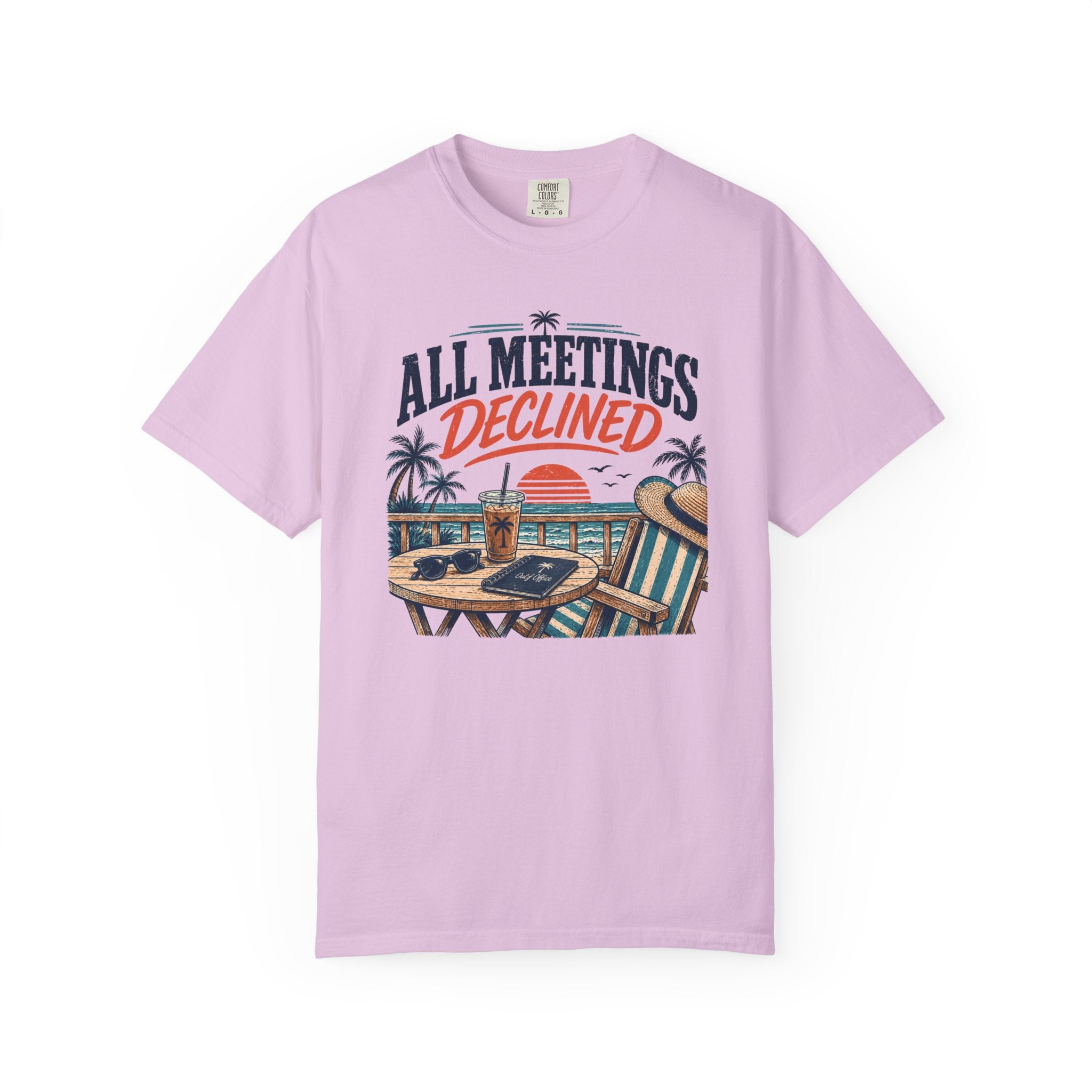 Sandy Standards Beach T-Shirt — 'Expect Less, Vacation More' Relaxed Summer Tee