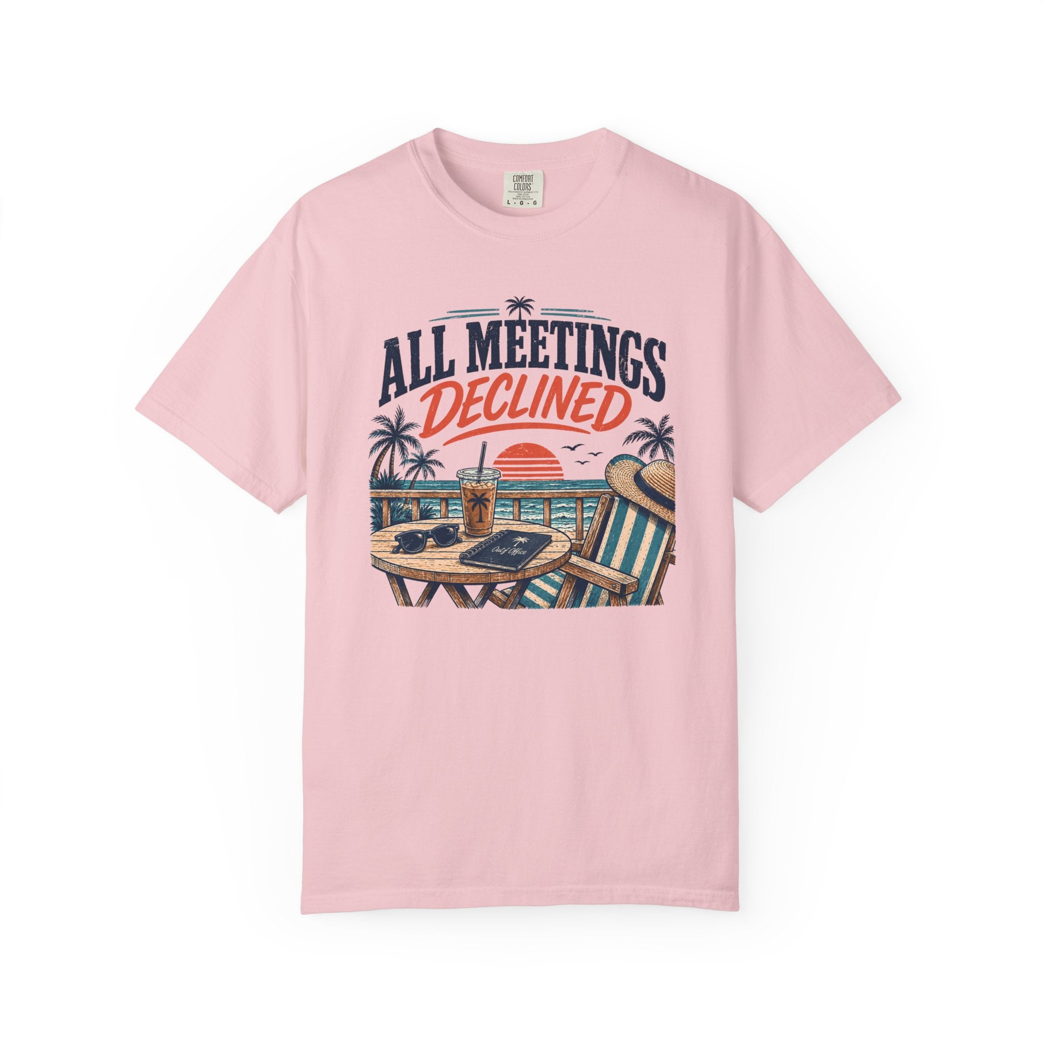 Sandy Standards Beach T-Shirt — 'Expect Less, Vacation More' Relaxed Summer Tee