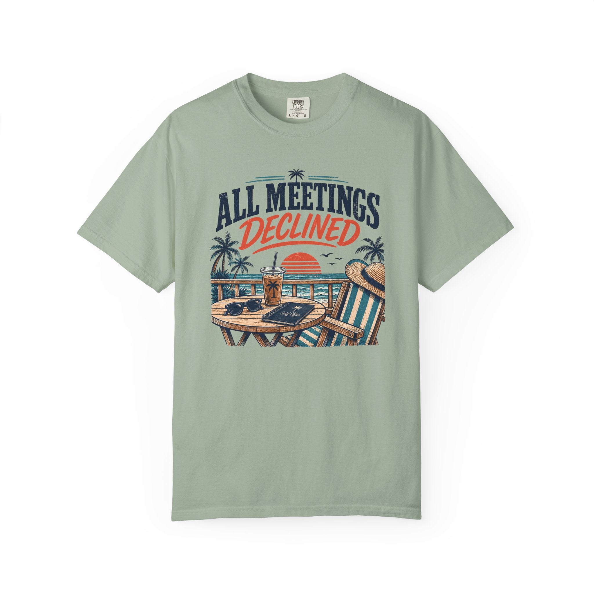 Sandy Standards Beach T-Shirt — 'Expect Less, Vacation More' Relaxed Summer Tee