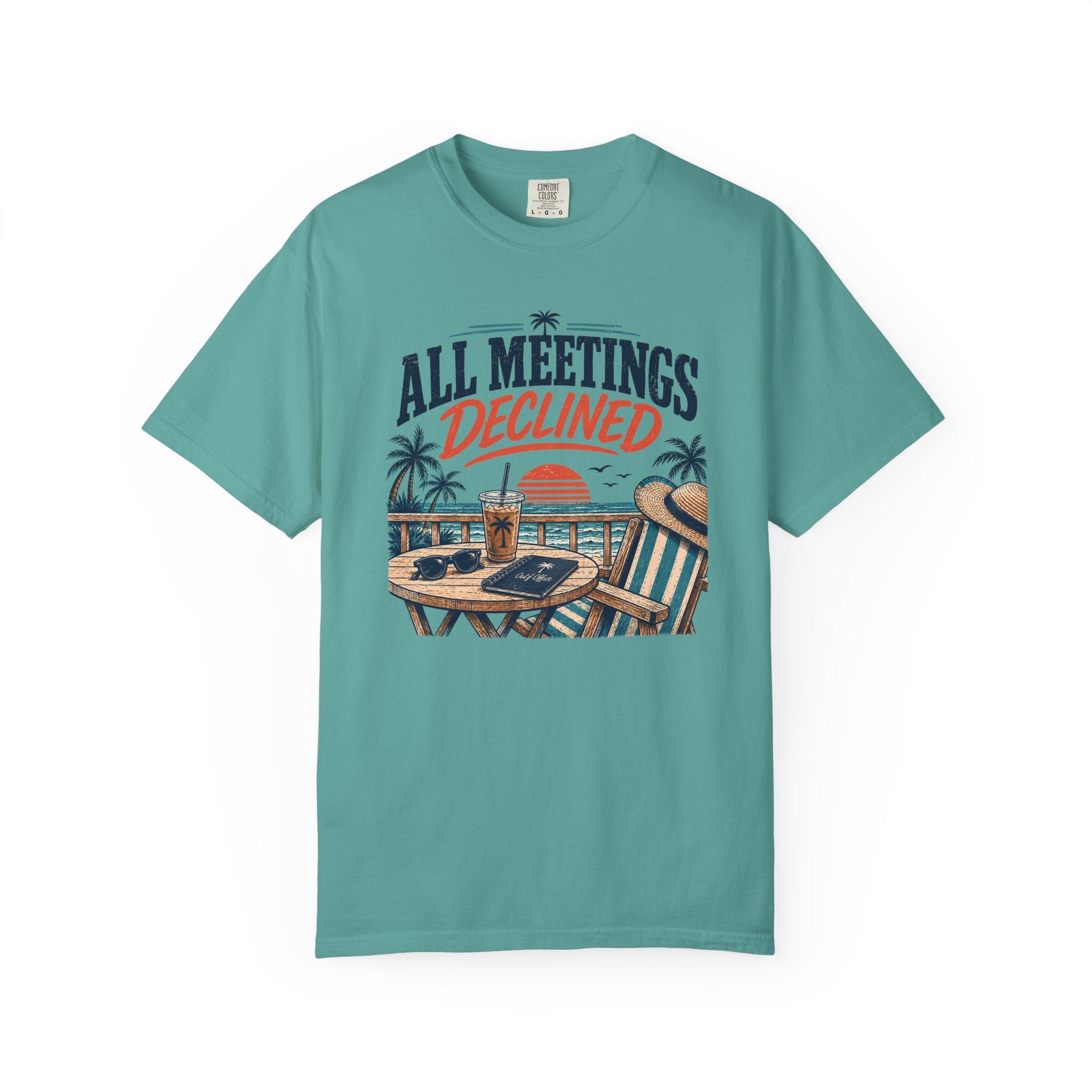 Sandy Standards Beach T-Shirt — 'Expect Less, Vacation More' Relaxed Summer Tee